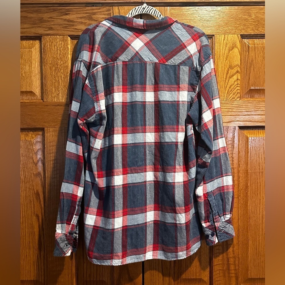 Soft Plaid Button Down Shirt - Red and Gray - Picture 2 of 6